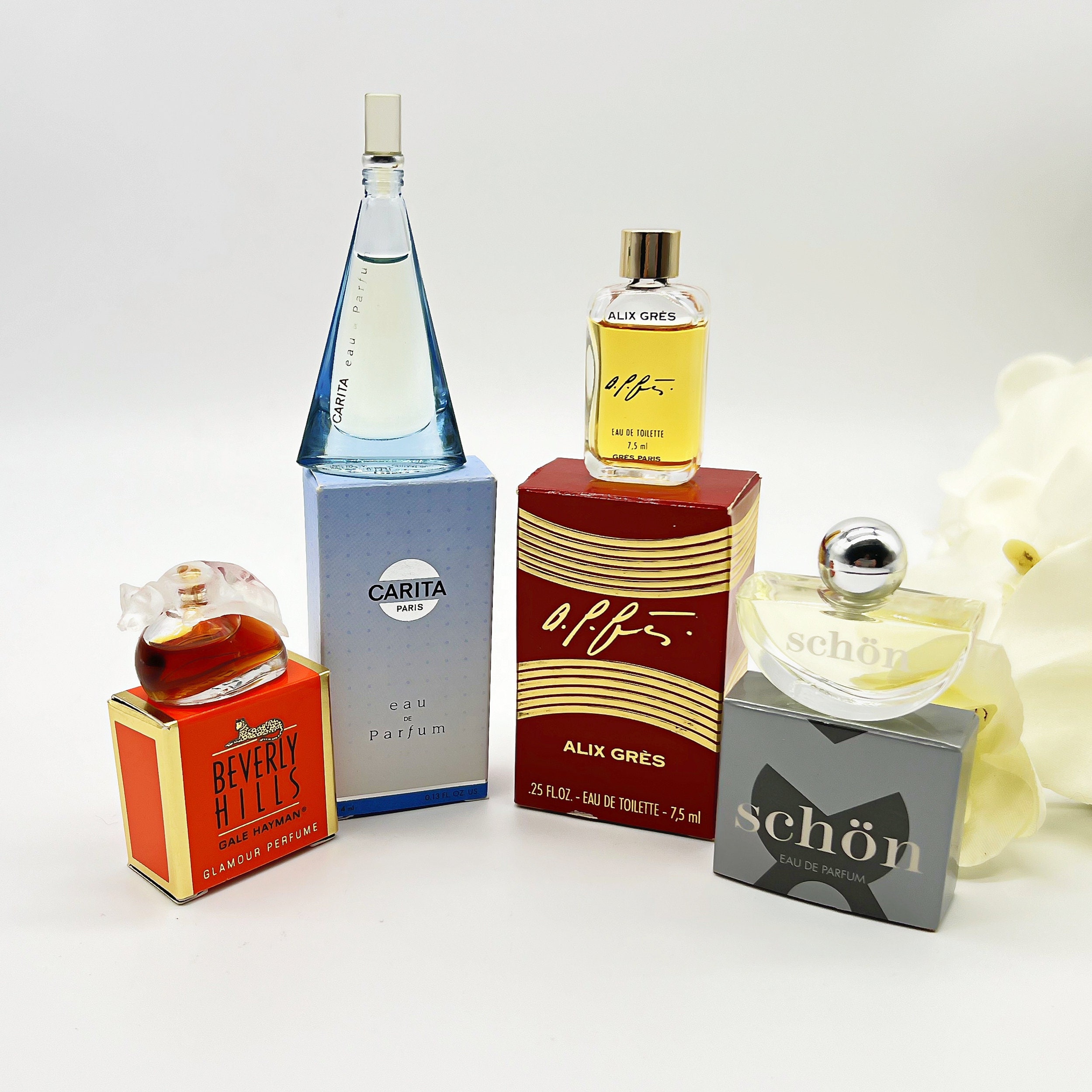 ミニチュア香水瓶14個セット、ヴィンテージ女性用フレグランス80年代
