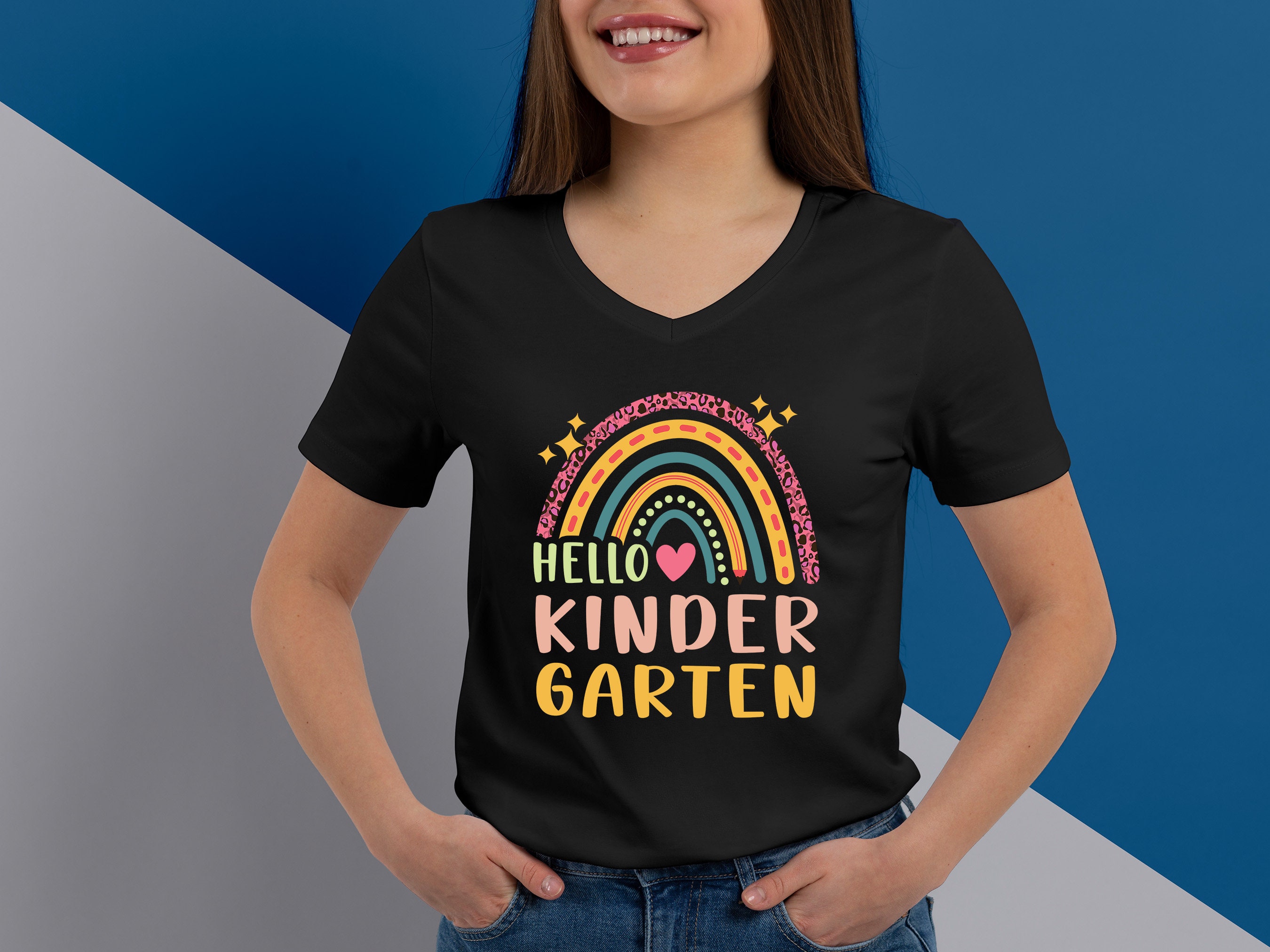 Hello Kindergarten Rainbow SVG, Back to School Png Bundle 2023 Kinder ...