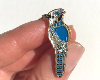 Bluejay Enamel Pin/Bird Brooch