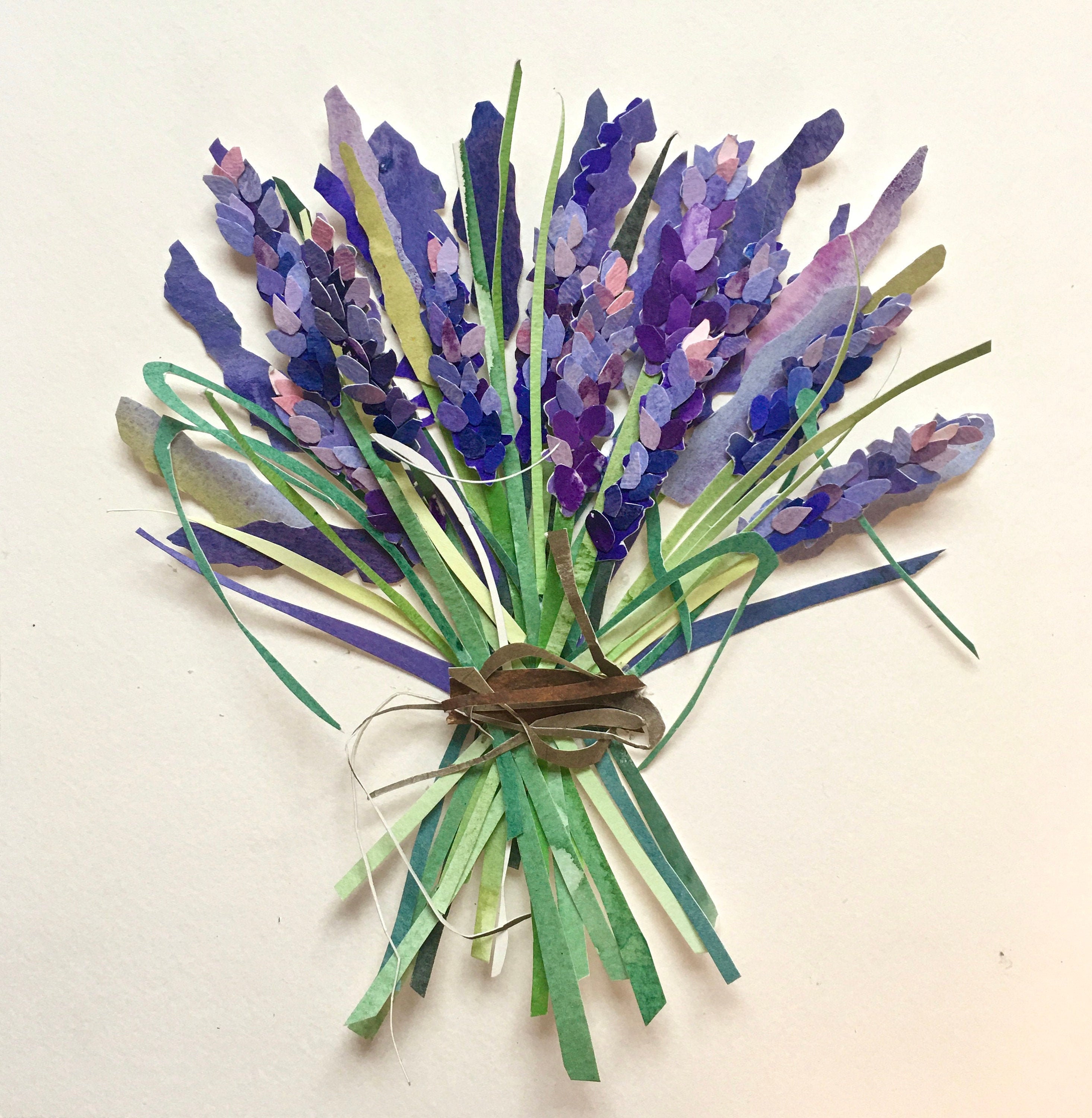 Lavender Art/Framed Papercut Flower Art/Original Handmade Etsy