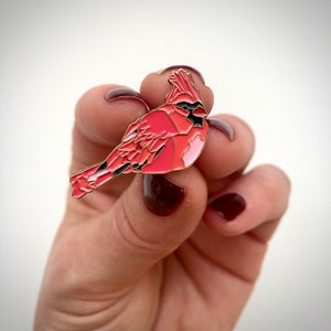 Cardinal Enamel Pin/Bird Jewelry