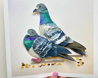 Limited Pigeon Giclee Print/Bird Fine Art Print