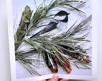 Limited Giclee Chickadee Print/Bird Fine Art Print