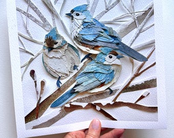 Limited Giclee Titmouse Print/Bird Fine Art Print