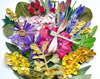 Original Framed Paper Flowers/Floral Art