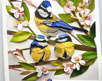 Limited Blue Tit Giclee Print/Bird Fine Art Print