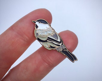 Chickadee Enamel Pin/Bird Jewelry