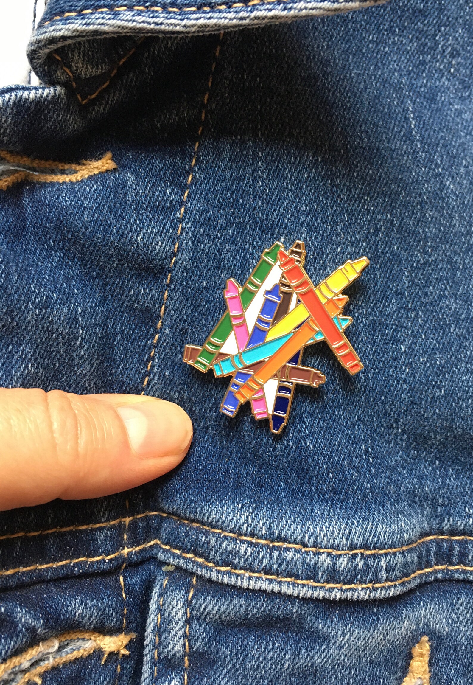 Crayon Enamel Pin/colorful Art Teacher Jewelry Etsy