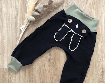 Leren broek / harembroek baby zwart