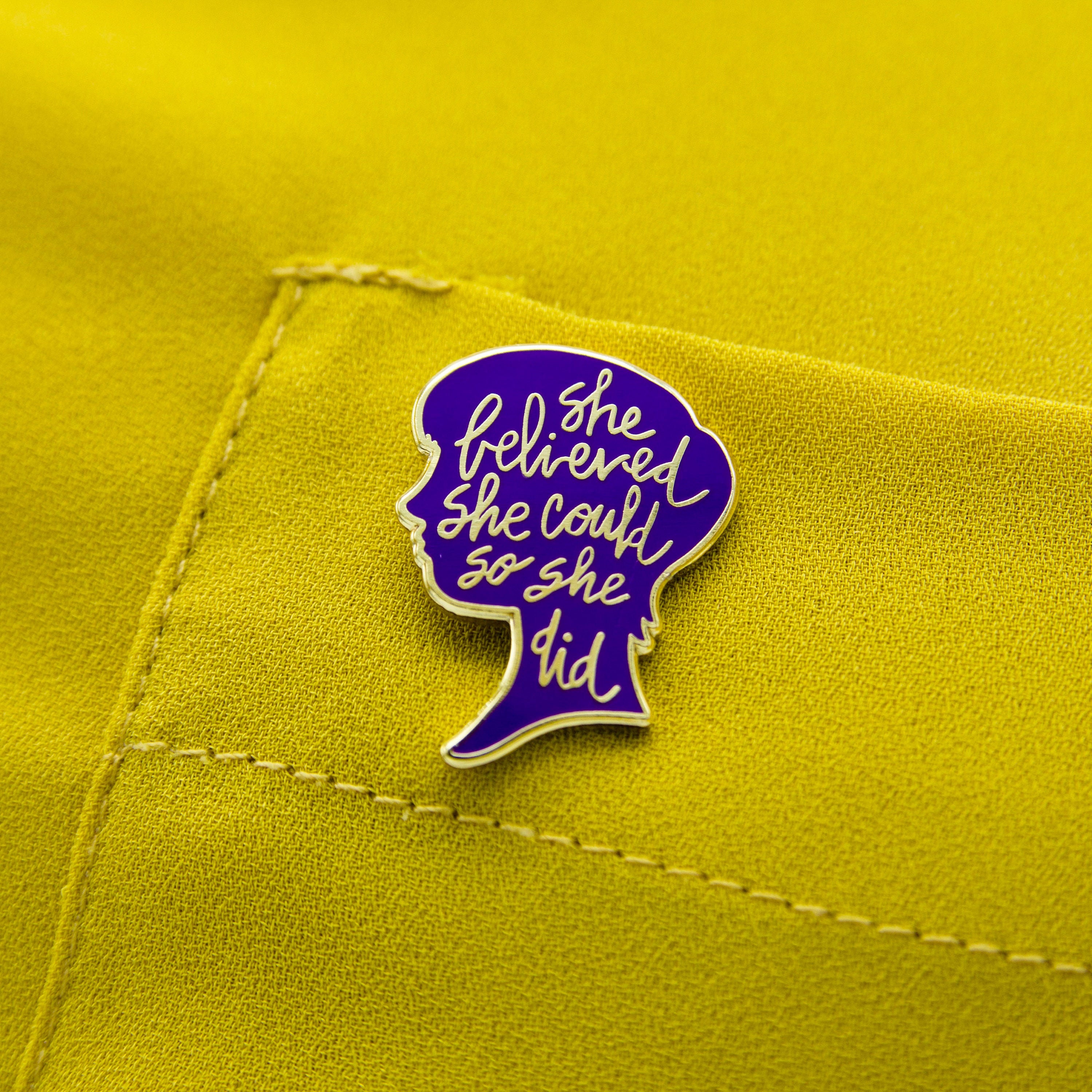 So She Did Female Empowerment Enamel Pin WIZARDPINS She Believed She Could So She Did Female Empowerment Enamel Pin WIZARDPINS She Believed She Could