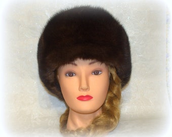 NEW Classic Ladies Warm Winter Soft Faux Fur Quilted Russian Hat Brown S M /& L