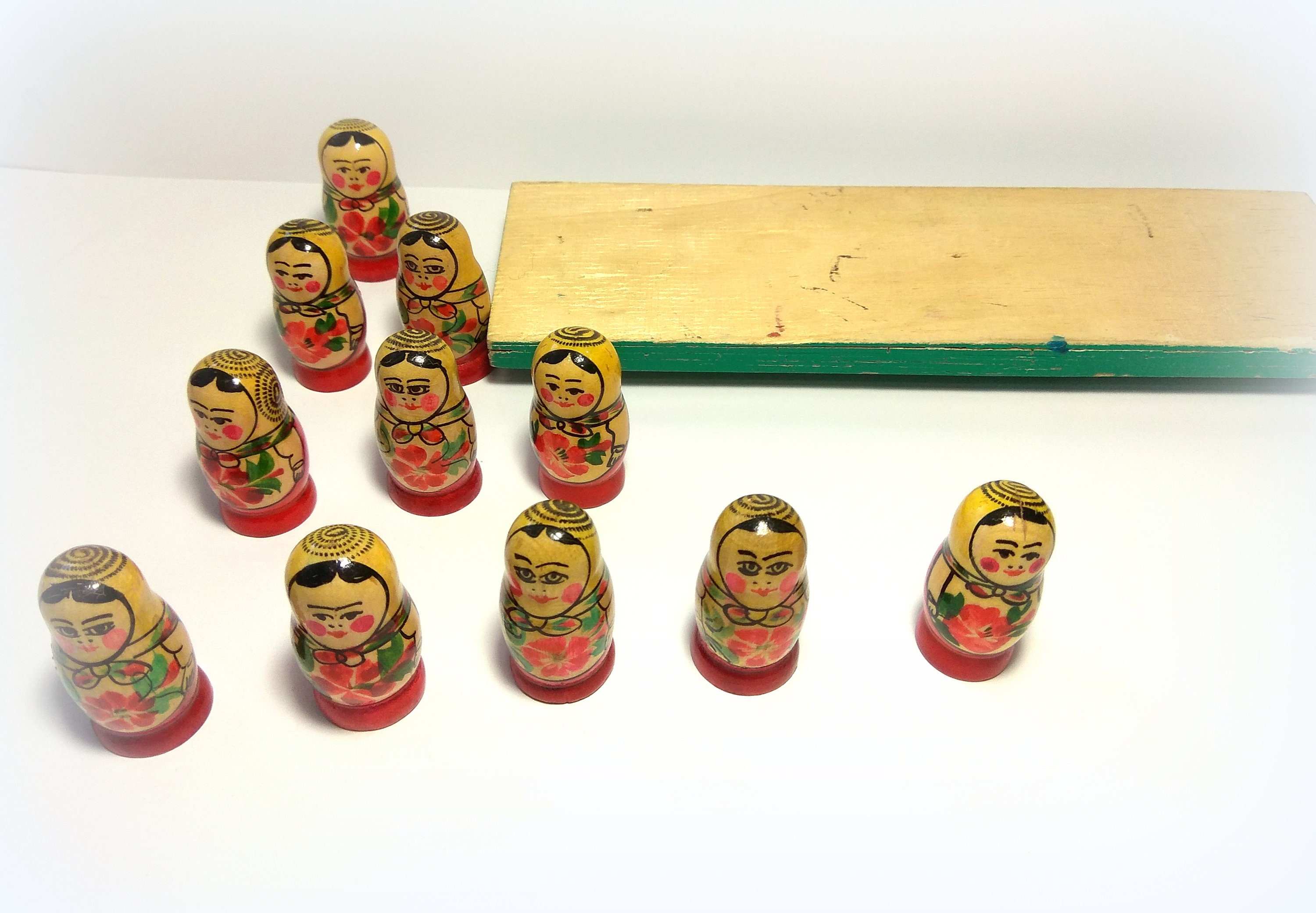 Matryoshka Wooden Toys Set 11 Pieces Teach Children 38 Years Etsy