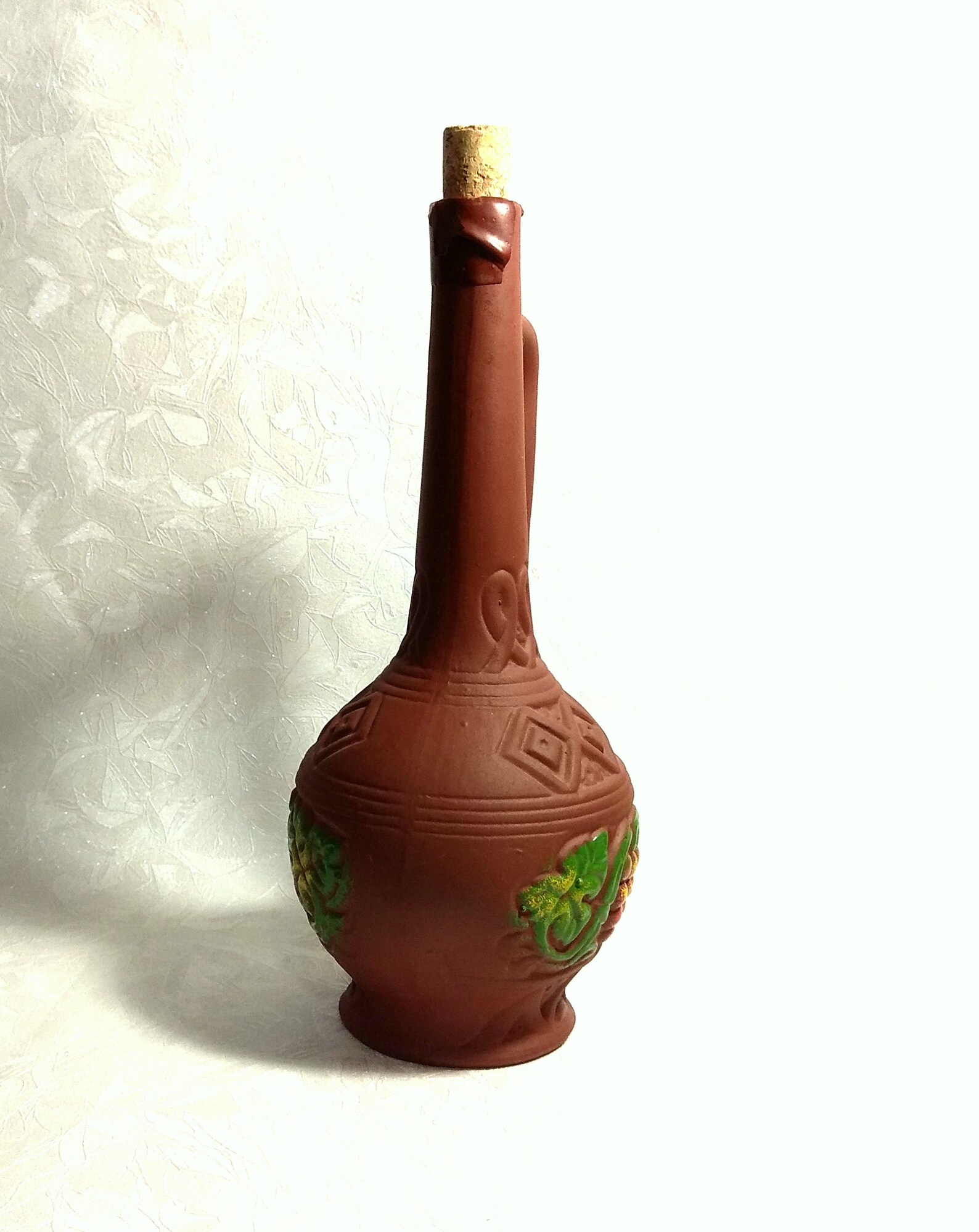 Vintage clay jug wine decanter ceramic high bottle of Etsy