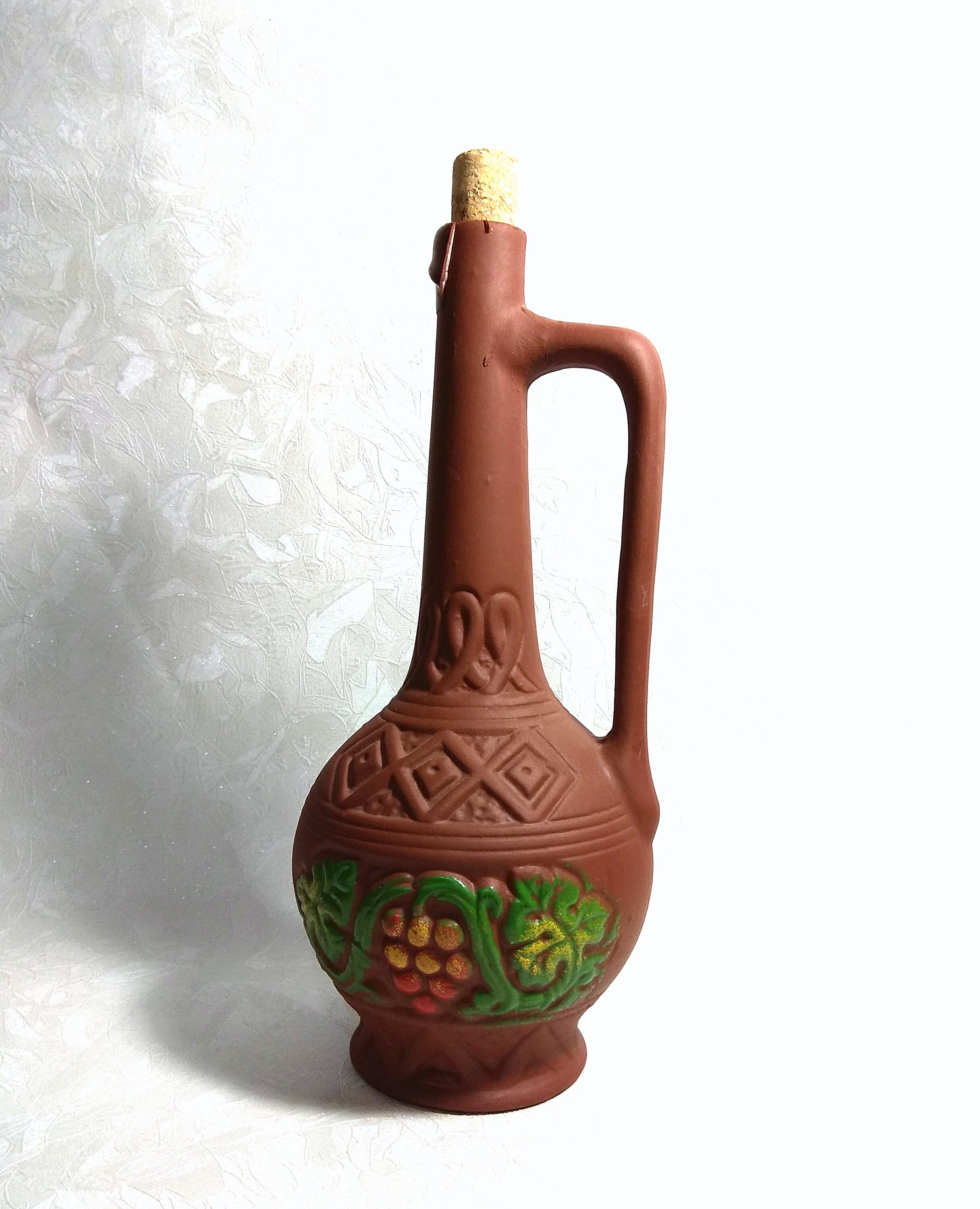 Vintage clay jug wine decanter ceramic high bottle of Etsy