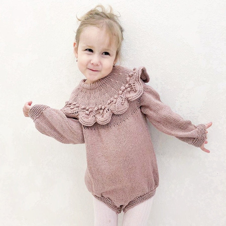 Baby Romper Knitting Pattern Baby Romper Baby Girls Romper Etsy