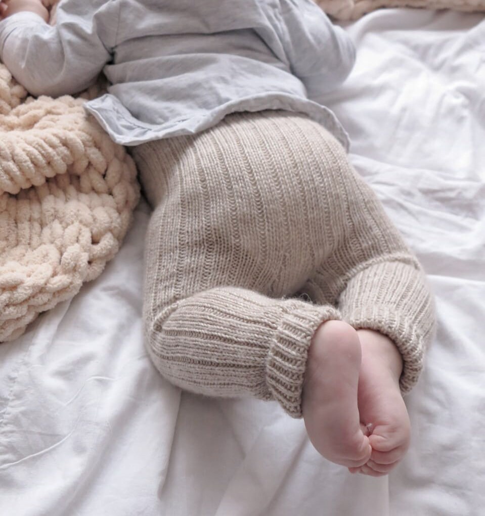Knitting pattern ribbed leggings baby ribbed pants pdf | Etsy