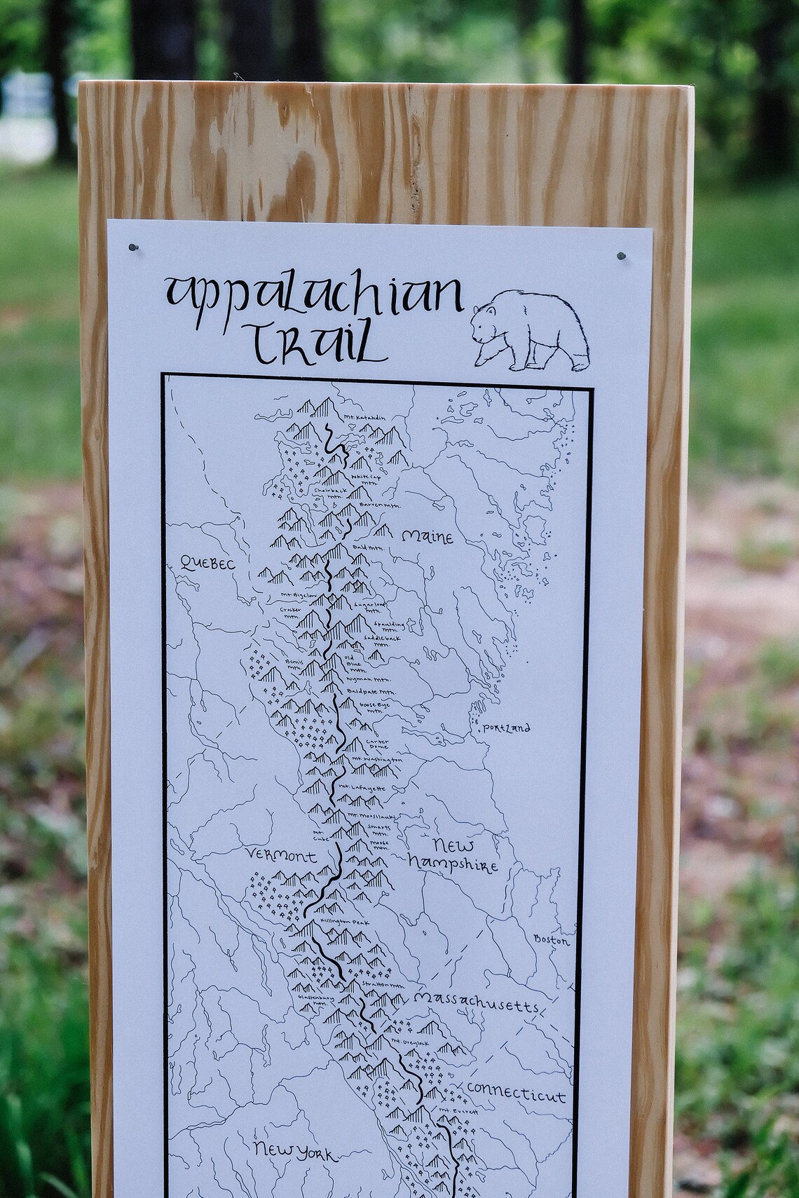 Handdrawn Appalachian Trail Map 10 X 48 Etsy