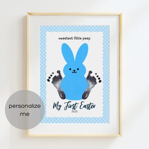 My First Easter Footprint Art Baby Keepsake Gift | DIY Printable 1st Easter Craft for babies, infants, toddlers and kids