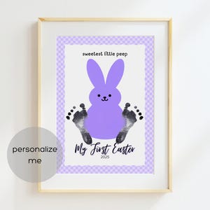 My First Easter Footprint Art Baby Keepsake Gift | DIY Printable 1st Easter Craft for babies, infants, toddlers and kids
