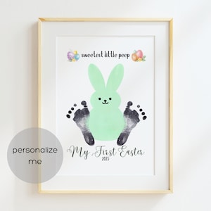 My First Easter Footprint Art Baby Keepsake Gift | DIY Printable 1st Easter Craft for babies, infants, toddlers and kids