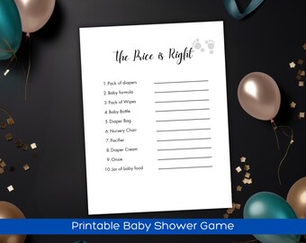 The Price is Right Baby Shower Game, Price is Right Game Printable for Baby Shower or Gender Reveal, editable baby shower games