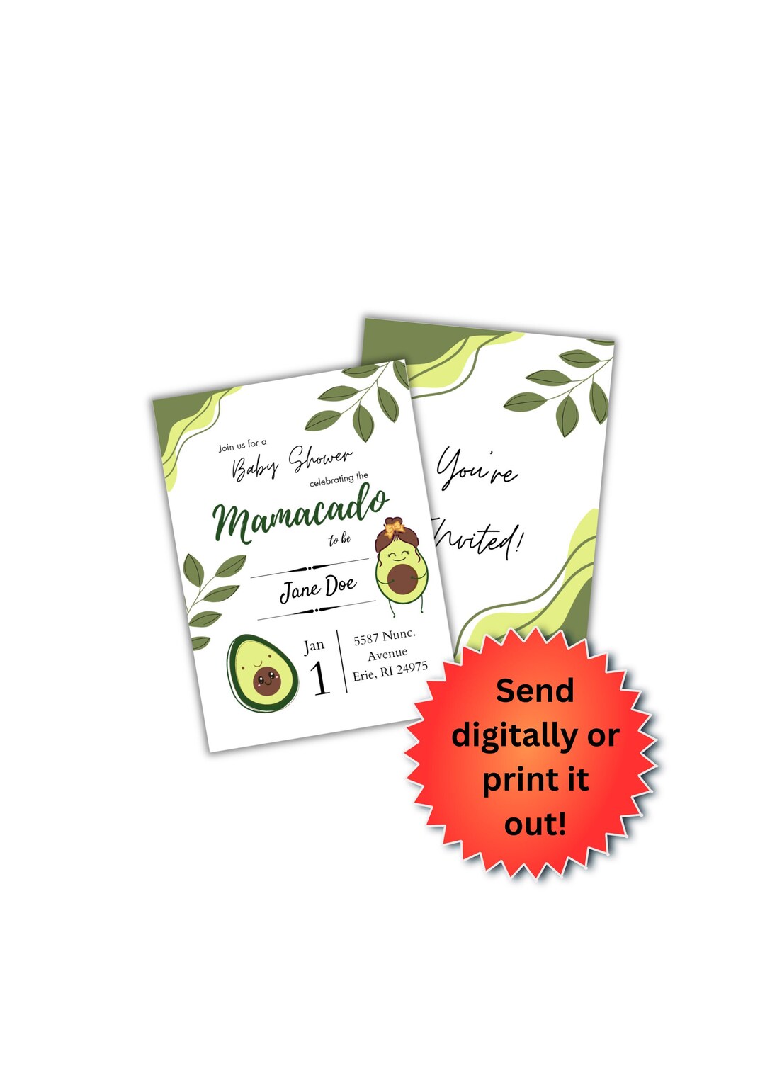 Customizable Digital Invitation For Baby Shower With Mamacado Etsy