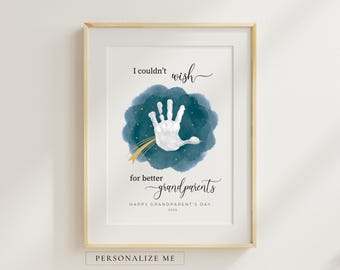 Grandparents Handprint Art Gift: DIY Keepsake Gift from kids (editable)
