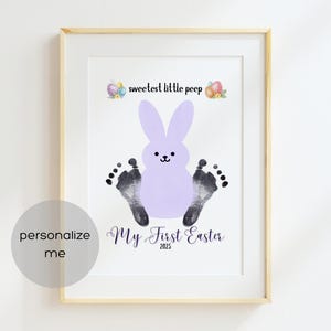 My First Easter Footprint Art Baby Keepsake Gift | DIY Printable 1st Easter Craft for babies, infants, toddlers and kids