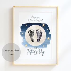Je t'aime jusqu'à la lune et vice-versa, Bonne fête des pères, cadeau souvenir imprimable bricolage pour papa, grand-père ou beau-père pour les enfants