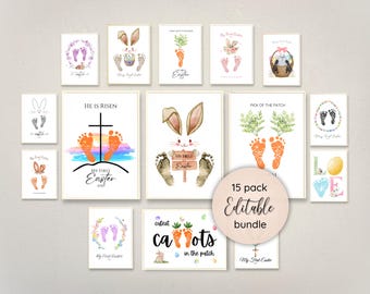 15 Pack - Editable My First Easter Sign Printable Bundle | Baby First Easter gifts personalized | Crafts for babies, infants and toddlers