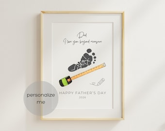 Father's Day Footprint Art | 'Loved Beyond Measure' DIY gift for dad | crafts for babies, infant and toddlers | editable in Canva