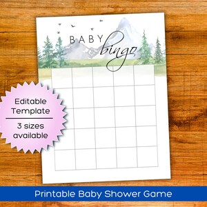 Schede Bingo vuote per baby shower Woodland / Schede Bingo vuote per baby shower Woodlands o rivelazione del sesso / Che l'avventura abbia inizio