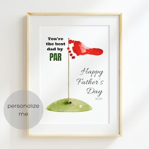 Il miglior papà di Par Golf, impronta del piede per la festa del papà, lavoretto fai da te, stampabile, regalo ricordo per papà, lavoretto per la festa del papà per neonati, bambini piccoli