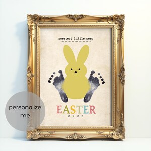 My First Easter Footprint Art Baby Keepsake Gift | DIY Printable 1st Easter Craft for babies, infants, toddlers and kids
