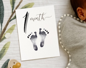 Baby Milestone Cards Digital Printable: DIY monthly baby photo prop (editable)