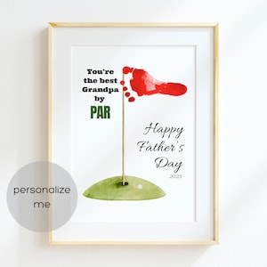 Il miglior regalo fai da te per il nonno e il nonno per la festa del papà, con l'impronta del piede del bambino, da stampare e stampare.