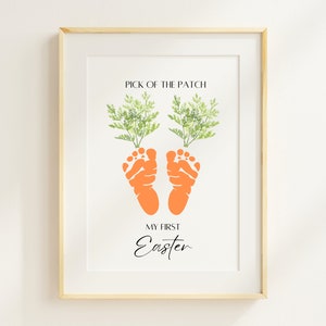 My First Easter Footprint Art and Crafts Keepsake,  Baby First Easter Footprint sign for baby, DIY Baby Keepsake Foot print Craft for kids