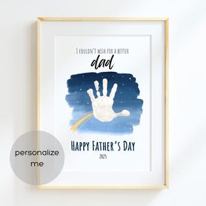 Geschenk für Papa Vatertag Handabdruck Kunst und Handwerk DIY Geschenk für Papa von Kindern, druckbare Bastelkarte zum Vatertag