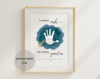 Grandma Handprint Art: DIY Grandparents Day Keepsake (Printable PDF & Canva Template)