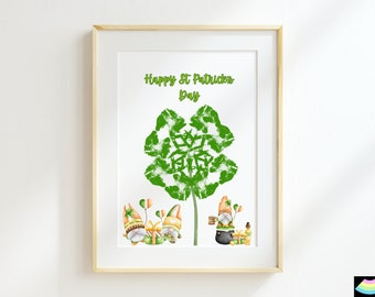 Saint Patricks Day Handprint Art Printable, Shamrock Handprint Art, St Patricks Day Cute Arts and Craft Gift