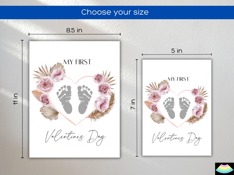Valentines Day DIY Baby Keepsake Footprint Craft, Babys First Print