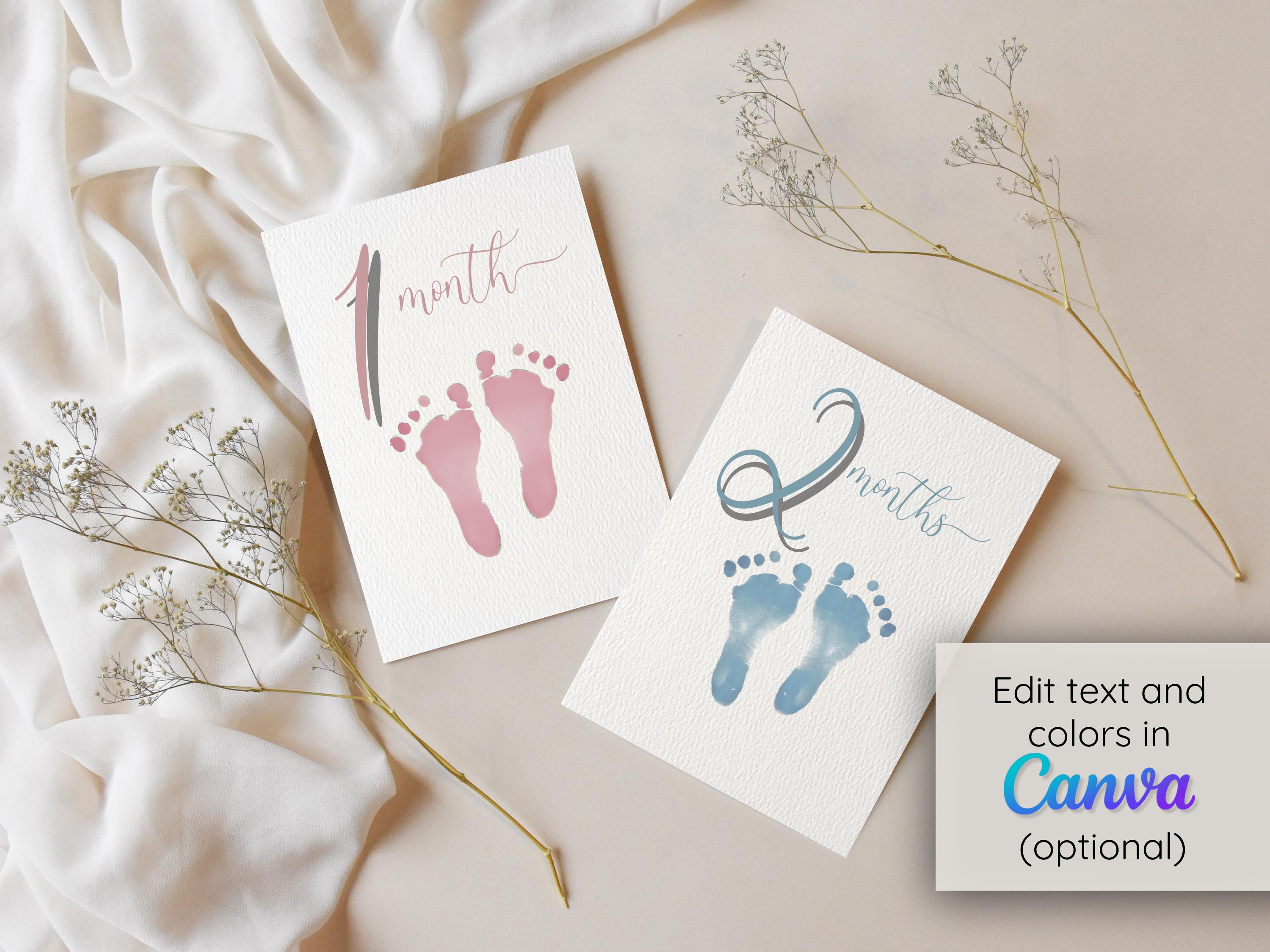 Baby Milestone Cards Digital Printable: DIY Monthly Baby Photo Prop ...