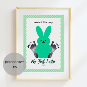 My First Easter Footprint Art Baby Keepsake Gift | DIY Printable 1st Easter Craft for babies, infant, toddlers and kids