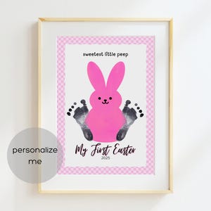 My First Easter Footprint Art Baby Keepsake Gift | DIY Printable 1st Easter Craft for babies, infants, toddlers and kids