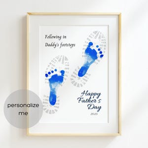 Following in Daddy&#39;s Footsteps Father&#39;s Day Footprint Printable Arts and Craft DIY Gift for Dad, crafts for baby infant toddler and kids