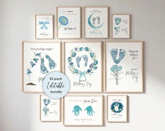 10 Mother's Day Handprint Footprint Craft Templates for babies, infants, toddlers and kids