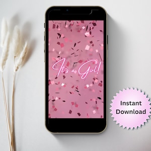 Its a Girl Digital Gender Reveal Video Announcement, It's a girl Announcement Video to Text to friends and family or share on social media