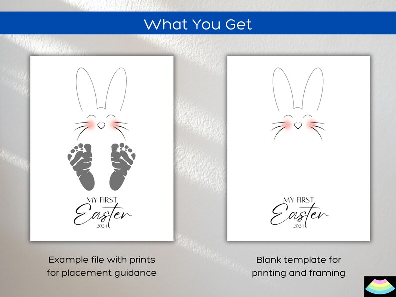 Baby's First Easter Footprint DIY Wooden Sign, My Baby's 1st Easter Gifts