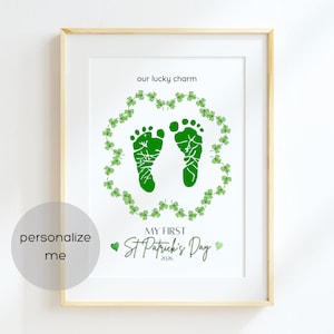 My First St Patrick’s Day Keepsake DIY craft for babies, infants and toddlers (editable template)