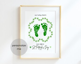 Créations artisanales souvenir de la Saint-Patrick pour les bébés, les nourrissons et les tout-petits (modèle modifiable)